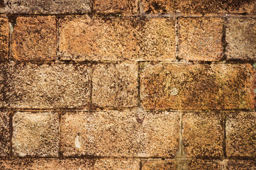 Stone block wall texture, close-up