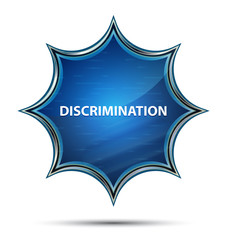 Discrimination magical glassy sunburst blue button