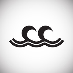 Waves icon on background for graphic and web design. Simple vector sign. Internet concept symbol for website button or mobile app.