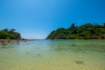 Beautiful Scenery of Ocean and Sea iSland in the Summer Day