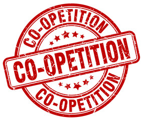 co-opetition red grunge stamp