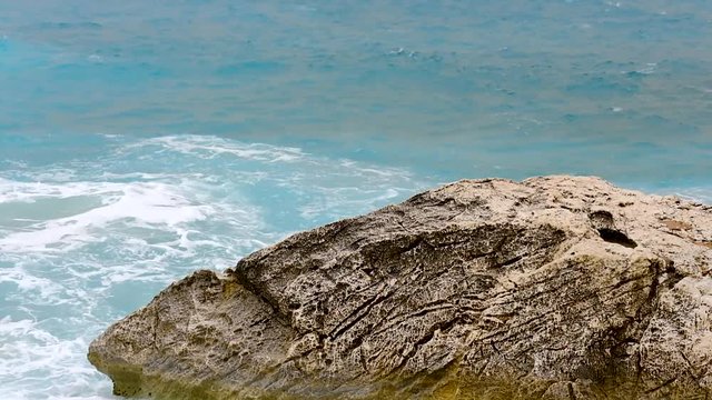 Sea waves at Cala Goloritzé, Sardinia, Italy