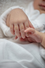 Newborn baby hand