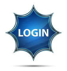 Login magical glassy sunburst blue button