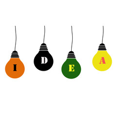 bulbs idea on white background. idea sign.bulbs idea icon for your web site design, logo, app, UI. flat style.