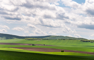 Obraz premium landscape with green hills and blue sky