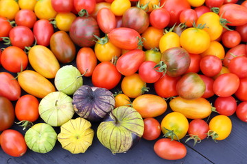 Fototapeta na wymiar Tomatoes and tomatillo.