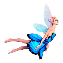 3D Rendering Fantasy Fairy on White © photosvac