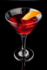 Margarita Alcoholic or non-alcoholic berry cocktail with liqueur, vodka, champagne or martini. Cool drink.