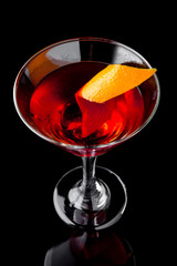 Margarita Alcoholic or non-alcoholic berry cocktail with liqueur, vodka, champagne or martini. Cool drink.