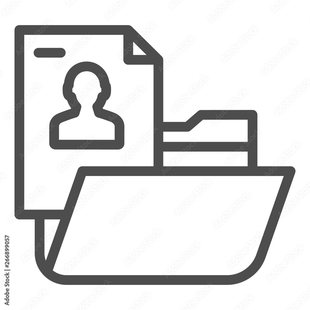 Poster personal folder line icon. folder with personal information vector illustration isolated on white. c