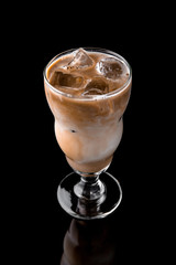 Ice Latte. Refreshing and invigorating summer drink. Coffee card. Espresso based drinks.