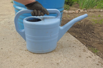 watering can in garden