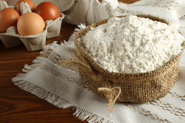 Kitchen table with products