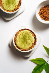 Homemade matcha cheesecake