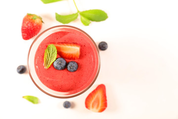berry juice, smoothie isolated on white background