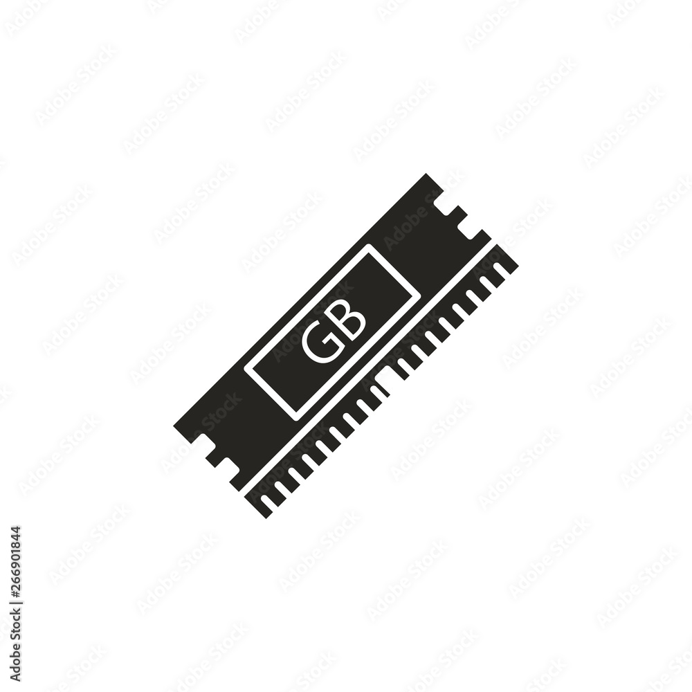 Poster hardware, memory, ram icon. simple glyph, flat vector of hardware icons for ui and ux, website or mo