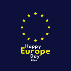 Happy Europe Day Celebrate Flag Vector Template Design Illustration