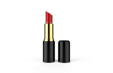 Obraz premium Lipstick mock up template on isolated white background, ready for your design presentation, 3d illustration