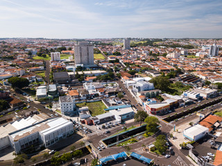 Obraz premium Aerial View of Franca city, Sao Paulo state. Brazil. March, 2019