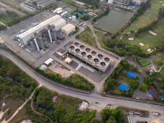 Aerial view Power plants, petrochemical plants.