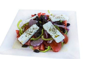 greek salad is a large slice of not chopped cheese