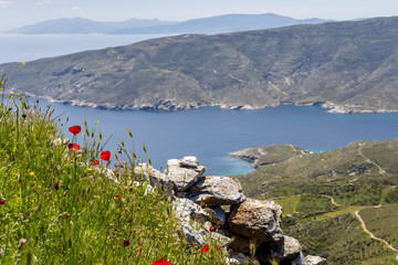 Fragment of the Castle of Faneromeni on Andros (Greece, Cyclades)