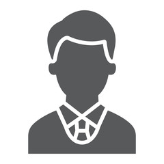 Judge glyph icon, justice and law, man sign, vector graphics, a solid pattern on a white background.