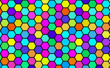 Honeycomb many color, multicolored. Isometric geometry. 3D illustration