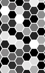 White honeycomb with a gradient color. Isometric geometry. 3D illustration