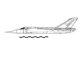 Avro Canada CF-105 ARROW. Outline vector drawing