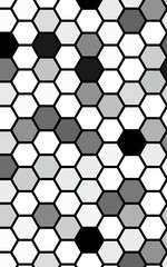 White honeycomb with a gradient color. Isometric geometry. 3D illustration