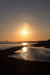 vertical sunrise view on the sea coast of Crete