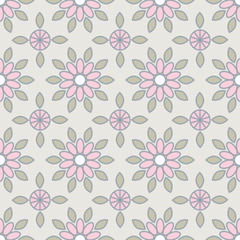 Simple flowers seamless pattern. Summer vector background EPS10
