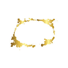 Set of dry brush frames. Hand drawn artistic frames. Golden engraved ink art. Isolated frame illustration element.