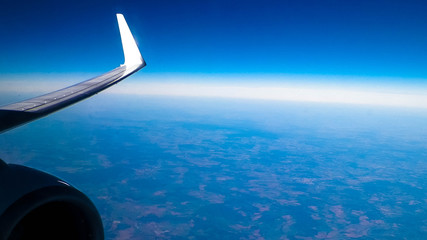 View from plane window on Planet Earth.