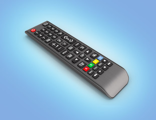 TV Remote control isolated on blue gradient background 3d render