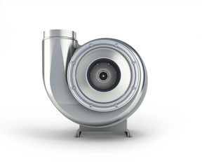 Turbocharger Industrial parts isolated on white background 3d