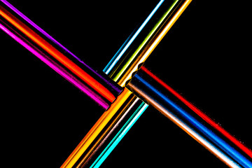 Set beautiful black, colored pencils of colored pencils on black background. Soon to school. Back...