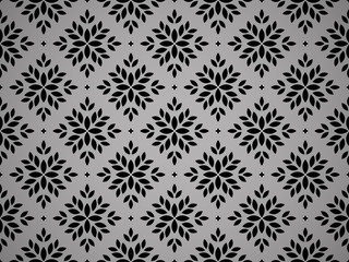 Flower geometric pattern. Seamless vector background. Black ornament. Ornament for fabric, wallpaper, packaging, Decorative print