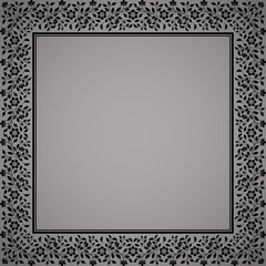 Decorative frame Elegant vector element for design in Eastern style, place for text. Floral black border. Lace illustration for invitations and greeting cards