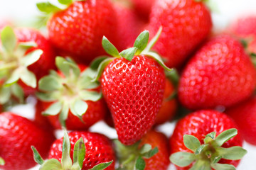 fresh strawberries on wooden background