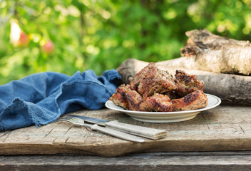Tasty, juicy meat. Country feed grilled meat