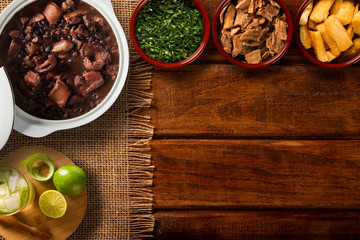 Brazilian Feijoada Food. Top view