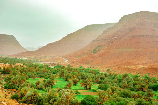 A beautiful mountain landscape, a geological wonder . Atlas Mountains, Morocco.