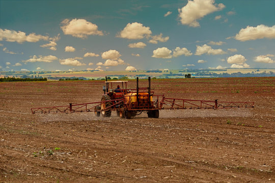 Tractor Spraying Pesticides