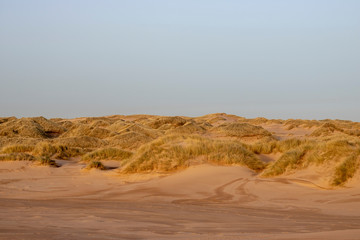 Fototapeta na wymiar Sand Dunes in front of Dusk Sky