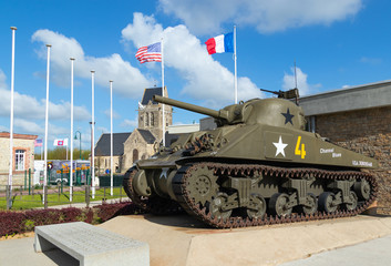 M4 Sherman tank in Normandy France - Powered by Adobe