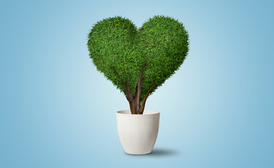 Naklejka na ściany i meble Heart Shape Tree - Ecology concept