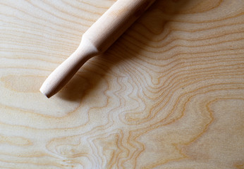 Preparing the workplace. Rolling pin and cutting board